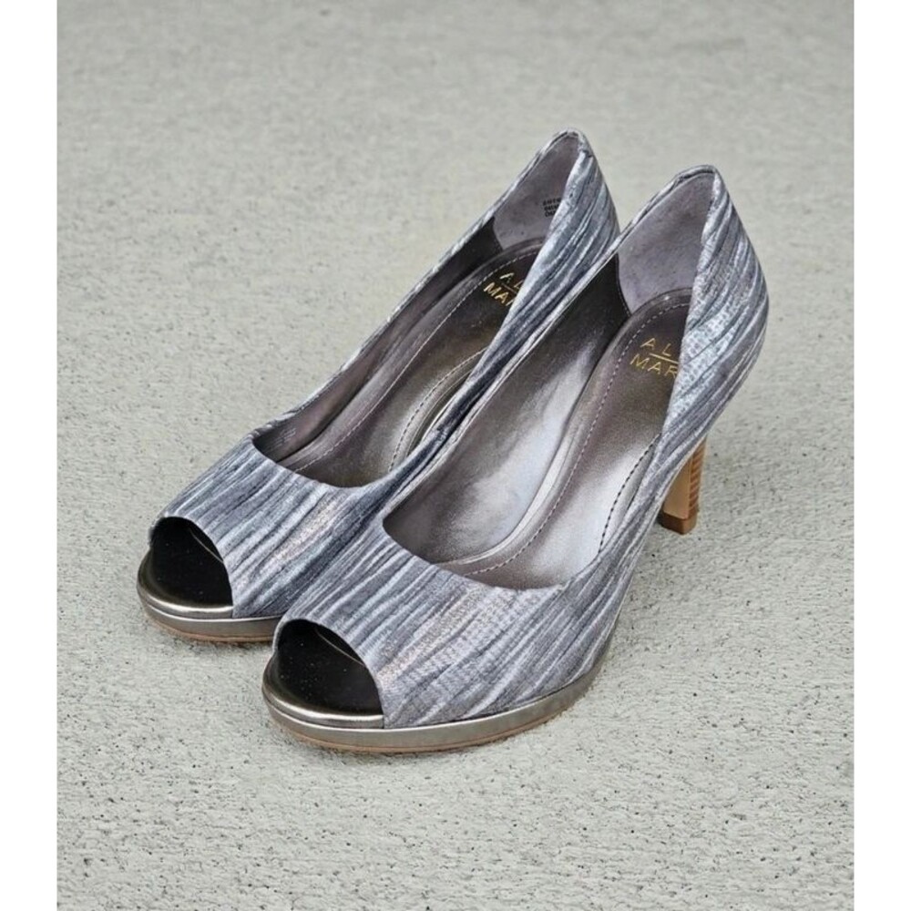Alex Marie Silver Peep Toe Heels Prom- Size 7